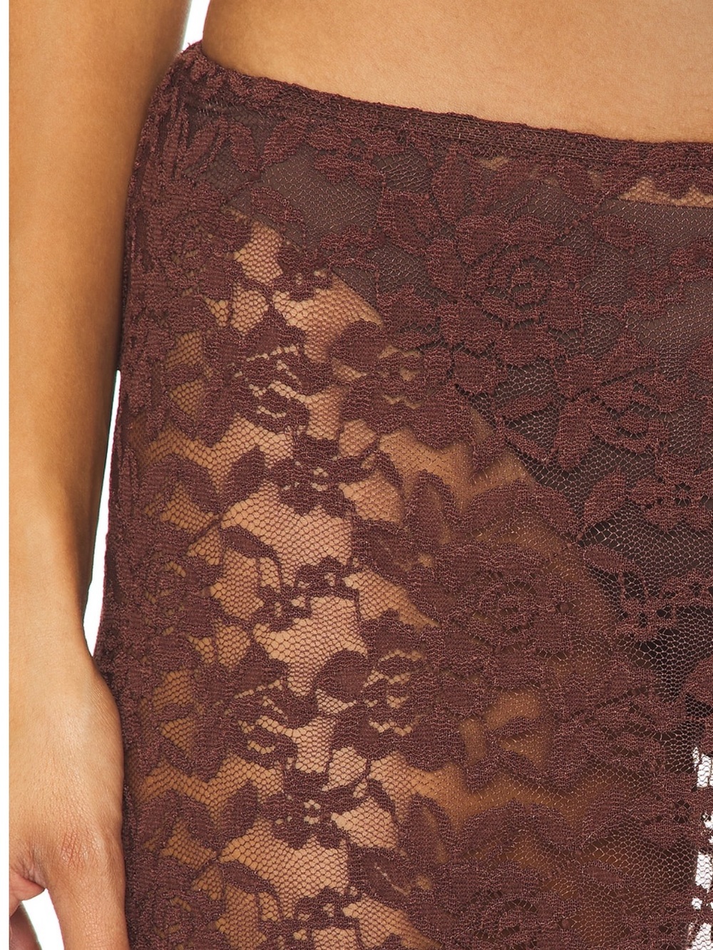Lioness x Revolve Black Swan Lace Maxi in Chocolate Brown Skirt Size Medium - Picture 4 of 10